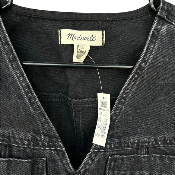 NWT Madewell Denim Cap-Sleeve Mini Dress in Tarrybrook Wash - Size 2 - Black - Picture 15 of 15